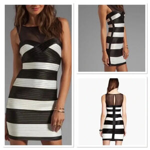 BCBG Maxazria Mara Dress Size 8 Black & White